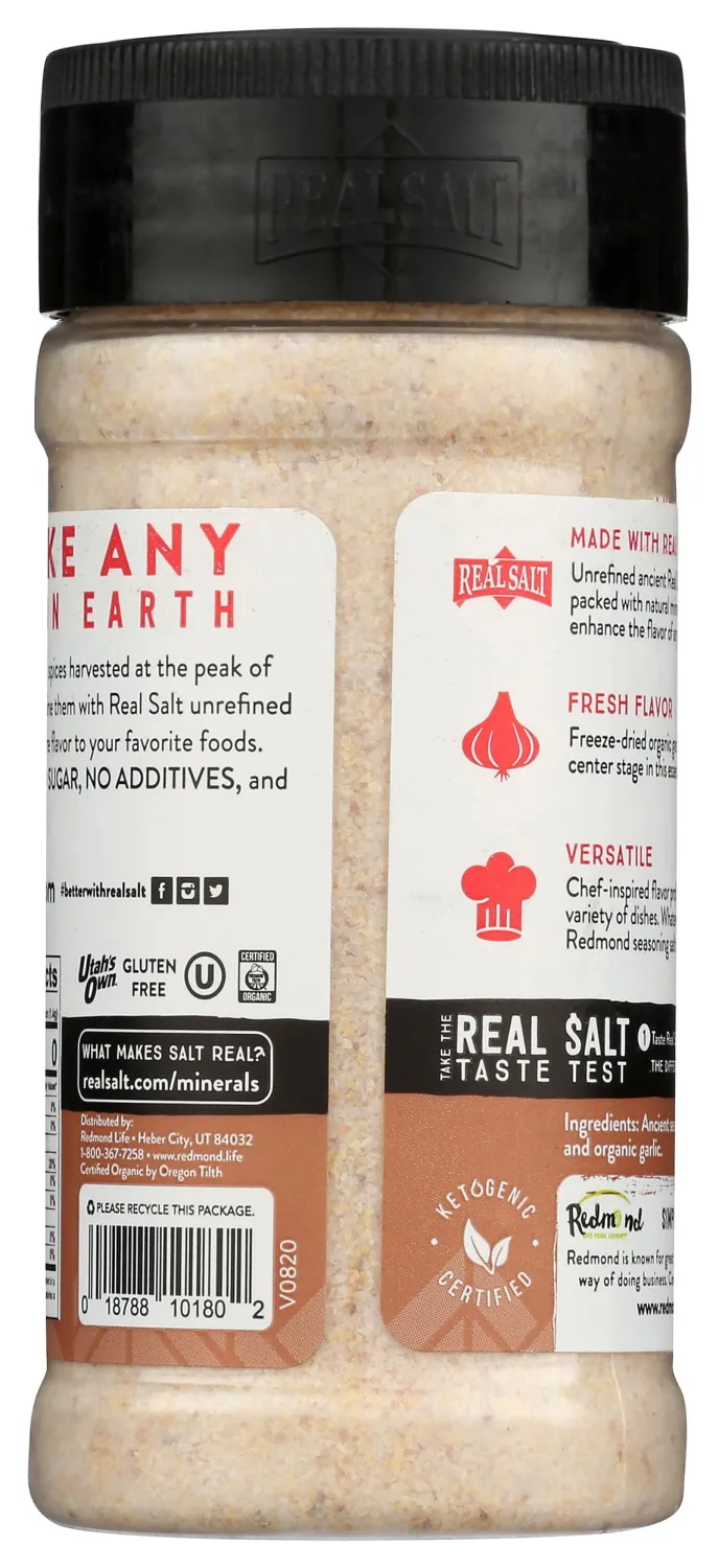 Redmond Real Sea Salt - Natural Unrefined Gluten Free, Garlic Salt 4.75 Ounce …