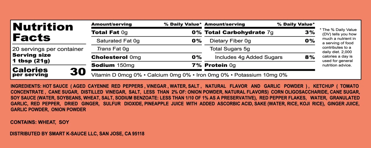 Smart K-Sauce | Spicy Sauce - Korean Flavor, Perfect for Topping, Dipping, BBQ & Stir-Fry Ideal for Spice Lovers, 14oz