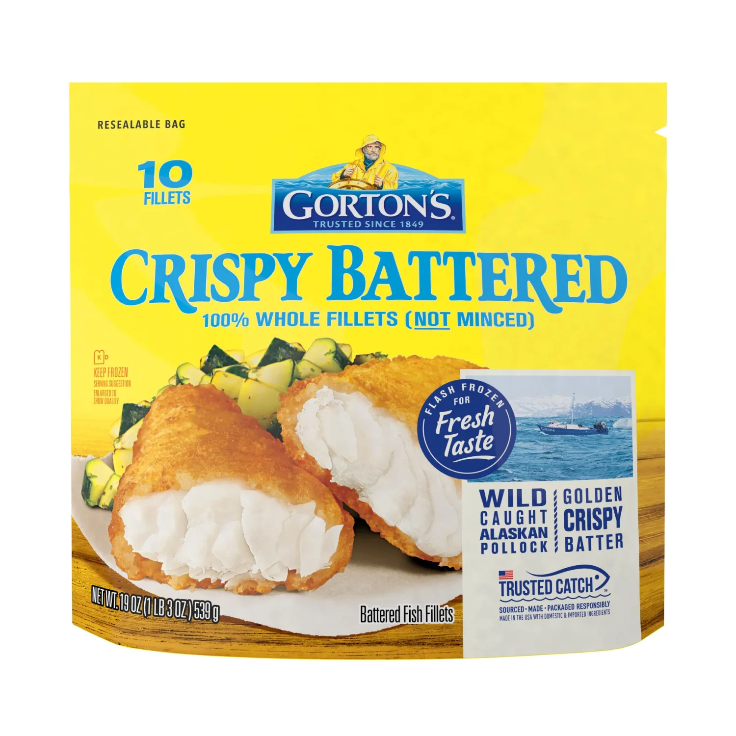 Gorton's, Crispy Battered Fish Fillets, 19 oz (Frozen)