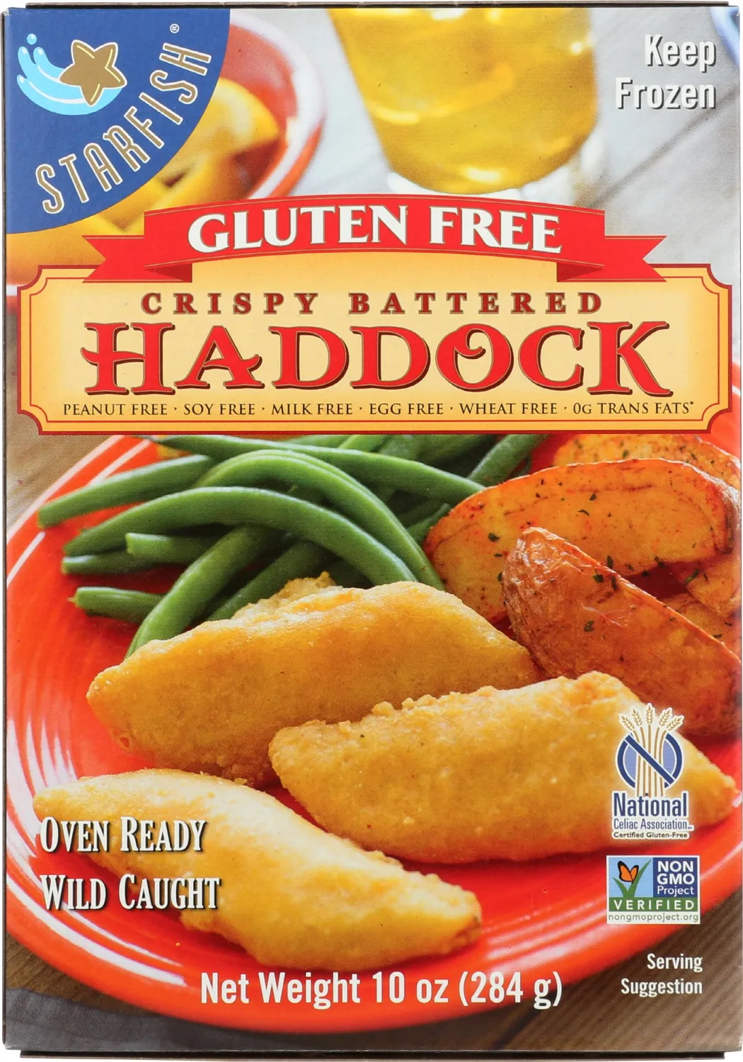 Starfish, Gluten-Free Crispy Battered Haddock, 10 oz (Frozen)