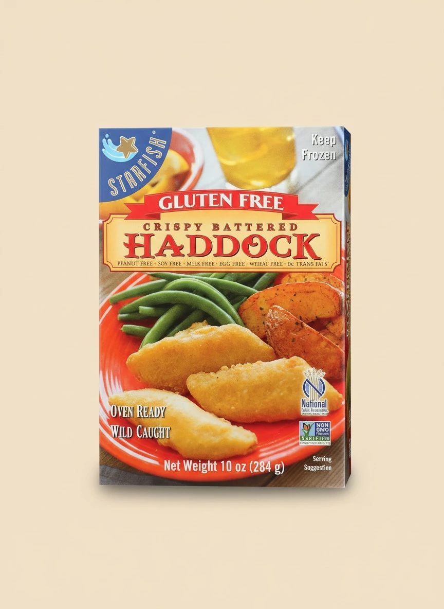 Starfish, Gluten-Free Crispy Battered Haddock, 10 oz (Frozen)