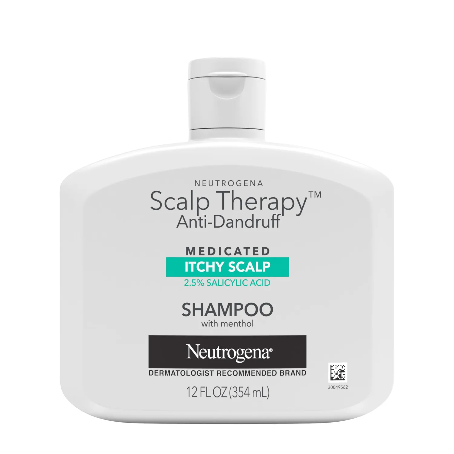 Neutrogena Scalp Therapy Anti-Dandruff Shampoo for Itchy Scalp, 2.5% salicylic acid with Peppermint Fragrance, 12 fl oz