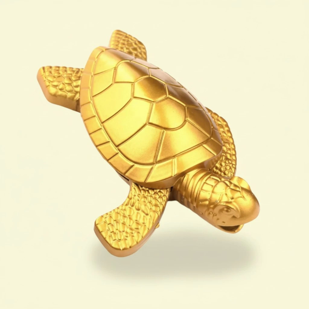Torch Lighter, Creative Desktop Turtle Lighters, Cool Portable Windproof Adjustable Jet Green Flame Lighters, Refillable Butane for Mens Friends Gift-s (Without Butane)-Gold