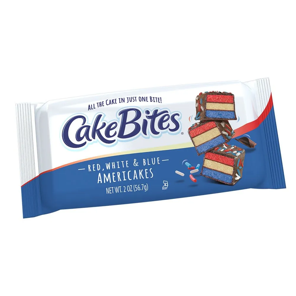 The Original Cakebites, Red, White and Blue AMERICAKES, Grab and Go