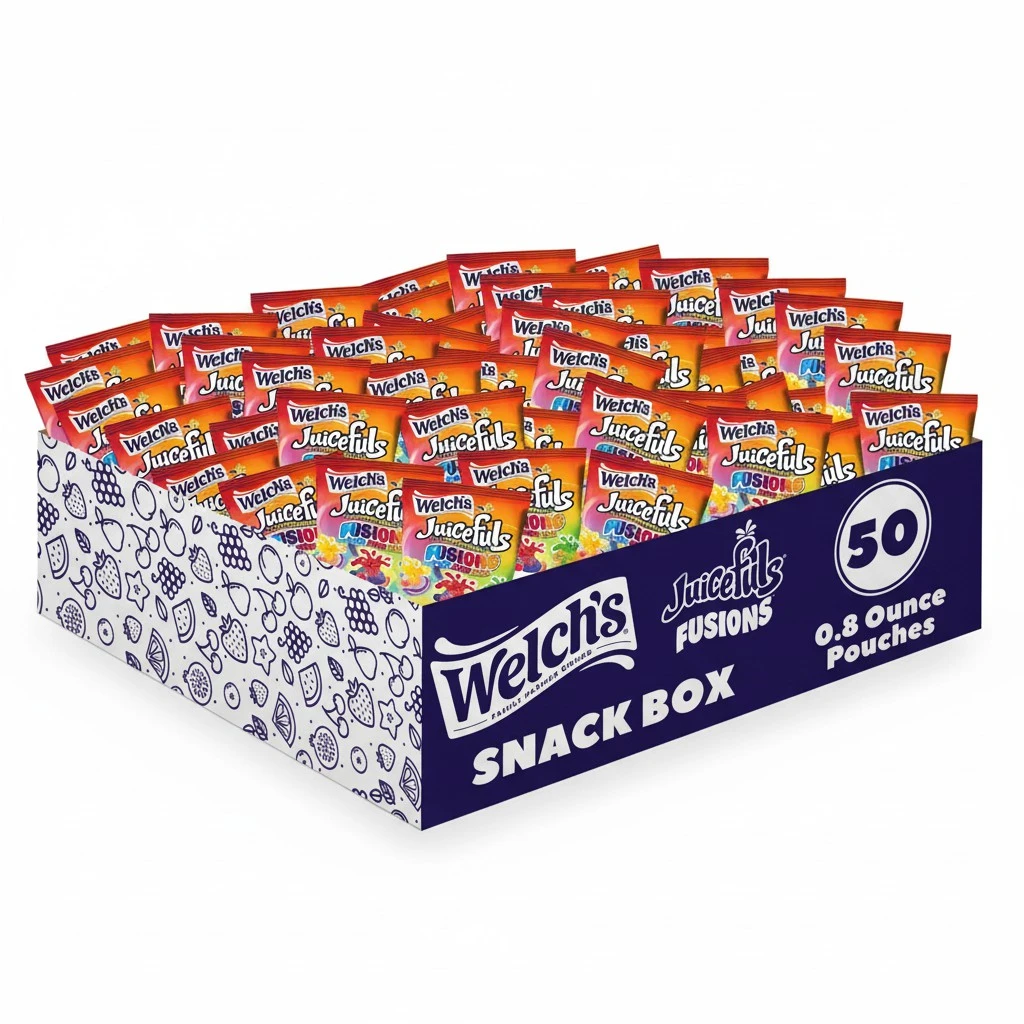 Welch's Fruit Snacks, Juicefuls Fusions, Assorted Fruit Flavor, Bulk Pack, Gluten Free, Natural Colors & Flavors, 0.8oz (Pack of 50)