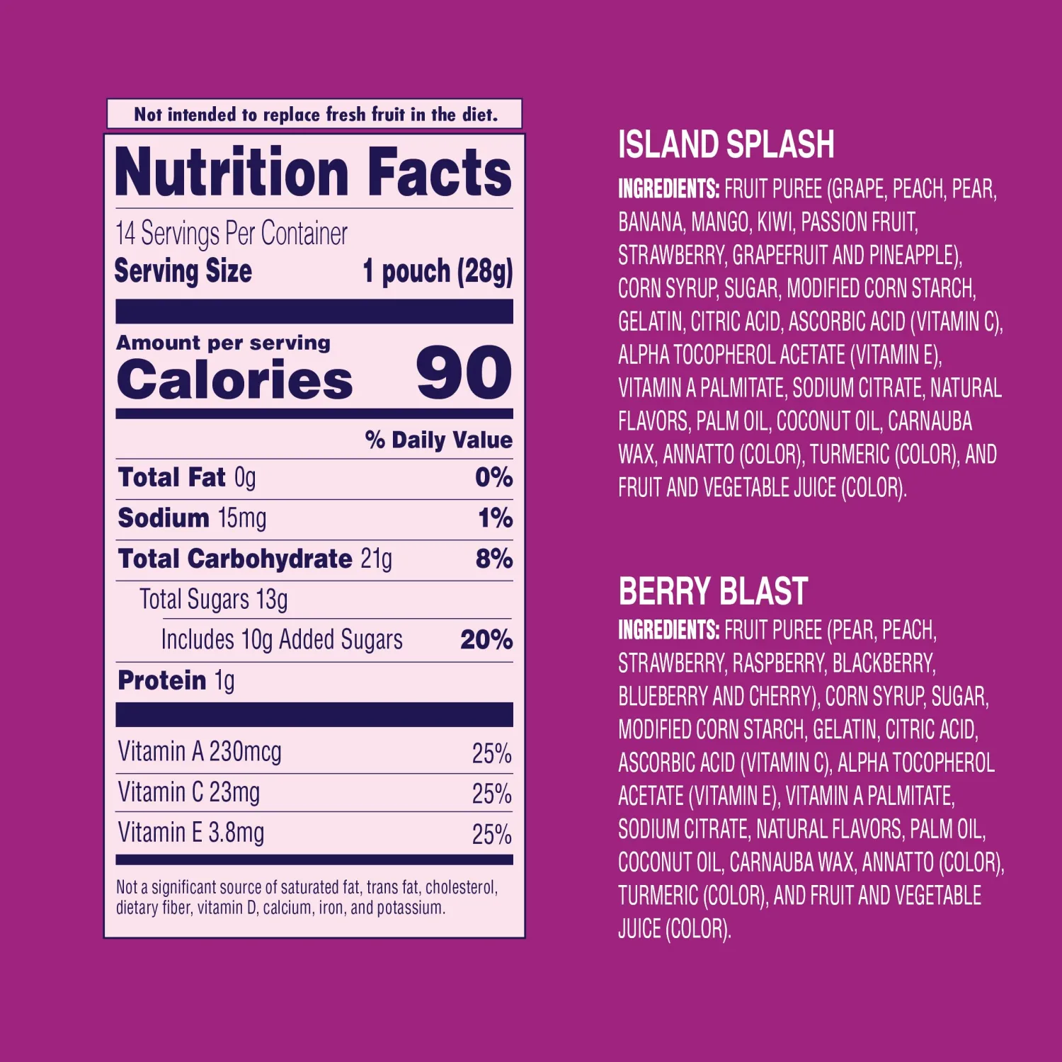Welch's Juicefuls Juicy Fruit Snacks, Berry Blast & Island Splash, Fruit Gushers, Bulk Pack, Individual Single Serve Bags, 1 oz (Pack of 14)