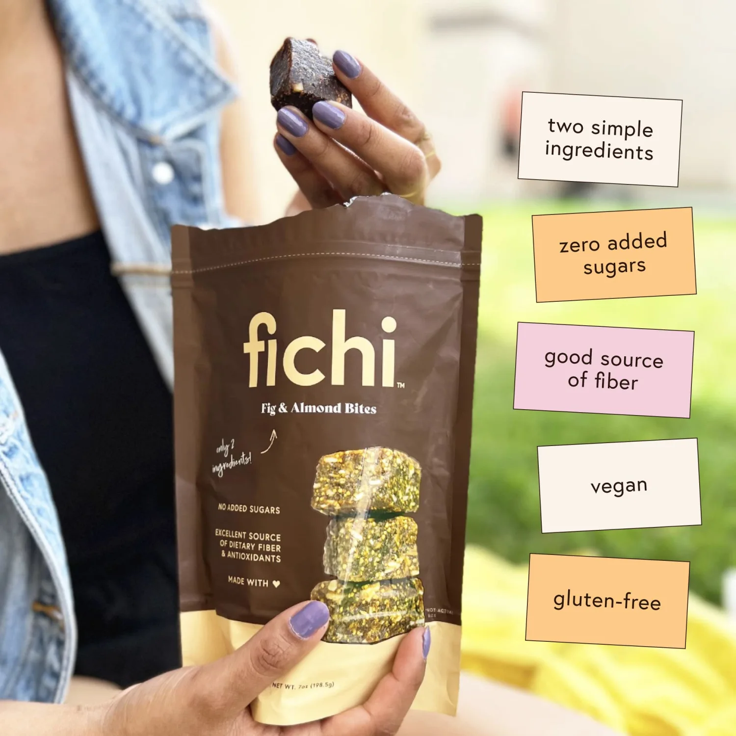 Fichi Fig and Nut Bites, a Wholesome and Delicious Gluten-Free Italian Fruit and Nut Snack, 3.5oz Bag (One Pack, Fig and Almond)