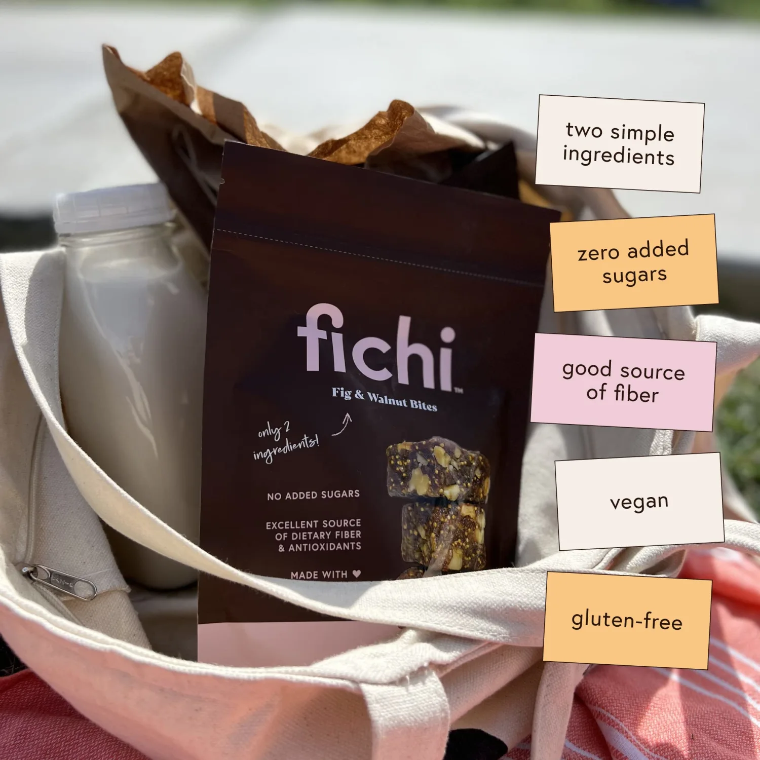 Fichi Fig and Nut Bites, a Wholesome and Delicious Gluten-Free Italian Fruit and Nut Snack (One Pack, Fig and Walnut)