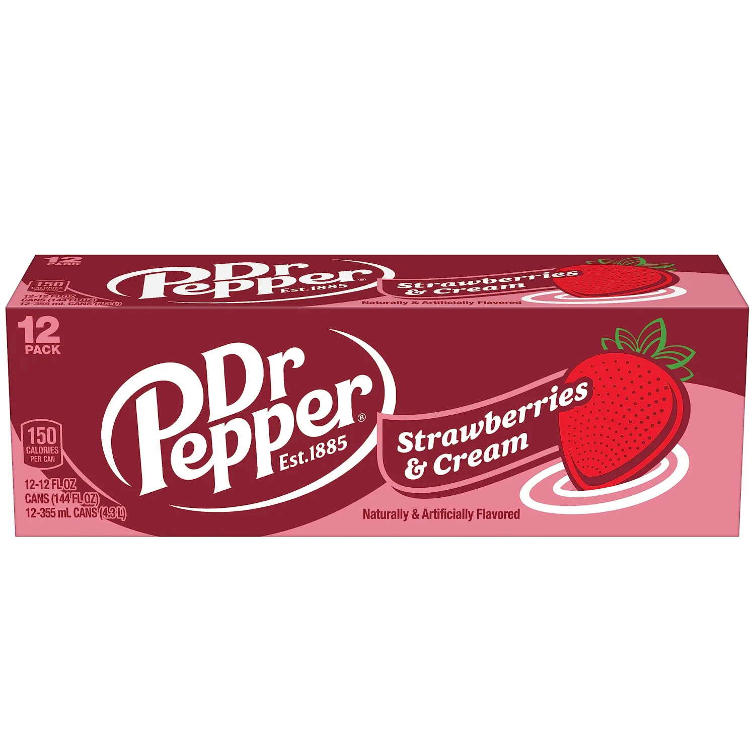 Dr Pepper Strawberries and Cream Soda, 12 fl oz cans, 36 Pack