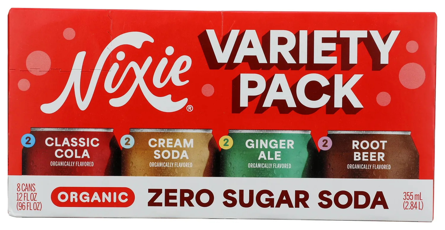 Nixie Organic Zero Sugar Classic Variety Soda 8pk, 12 FZ