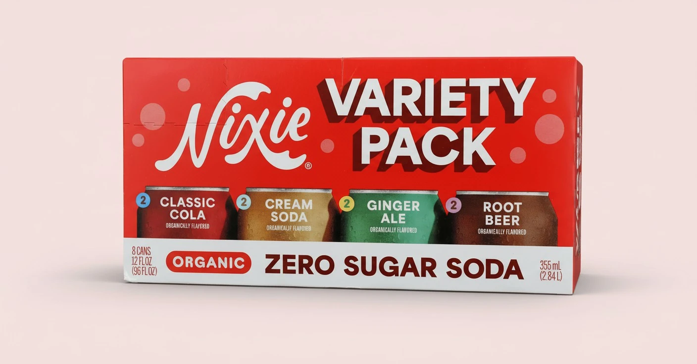 Nixie Organic Zero Sugar Classic Variety Soda 8pk, 12 FZ