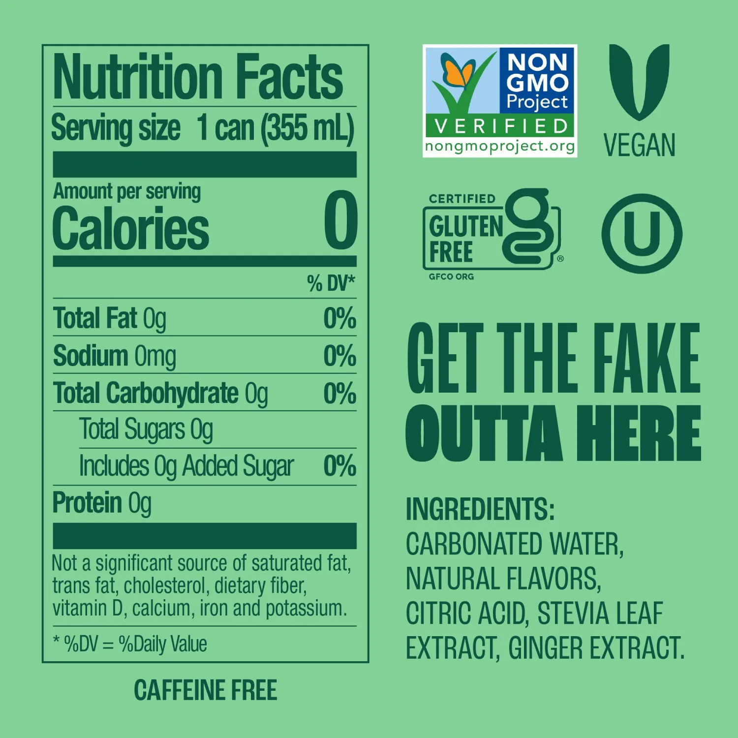 Zevia Zero Sugar Soda, Ginger Ale, 12 oz Cans (8-Pack) – Naturally Sweetened, Non-GMO Project Verified, Gluten-Free, Vegan