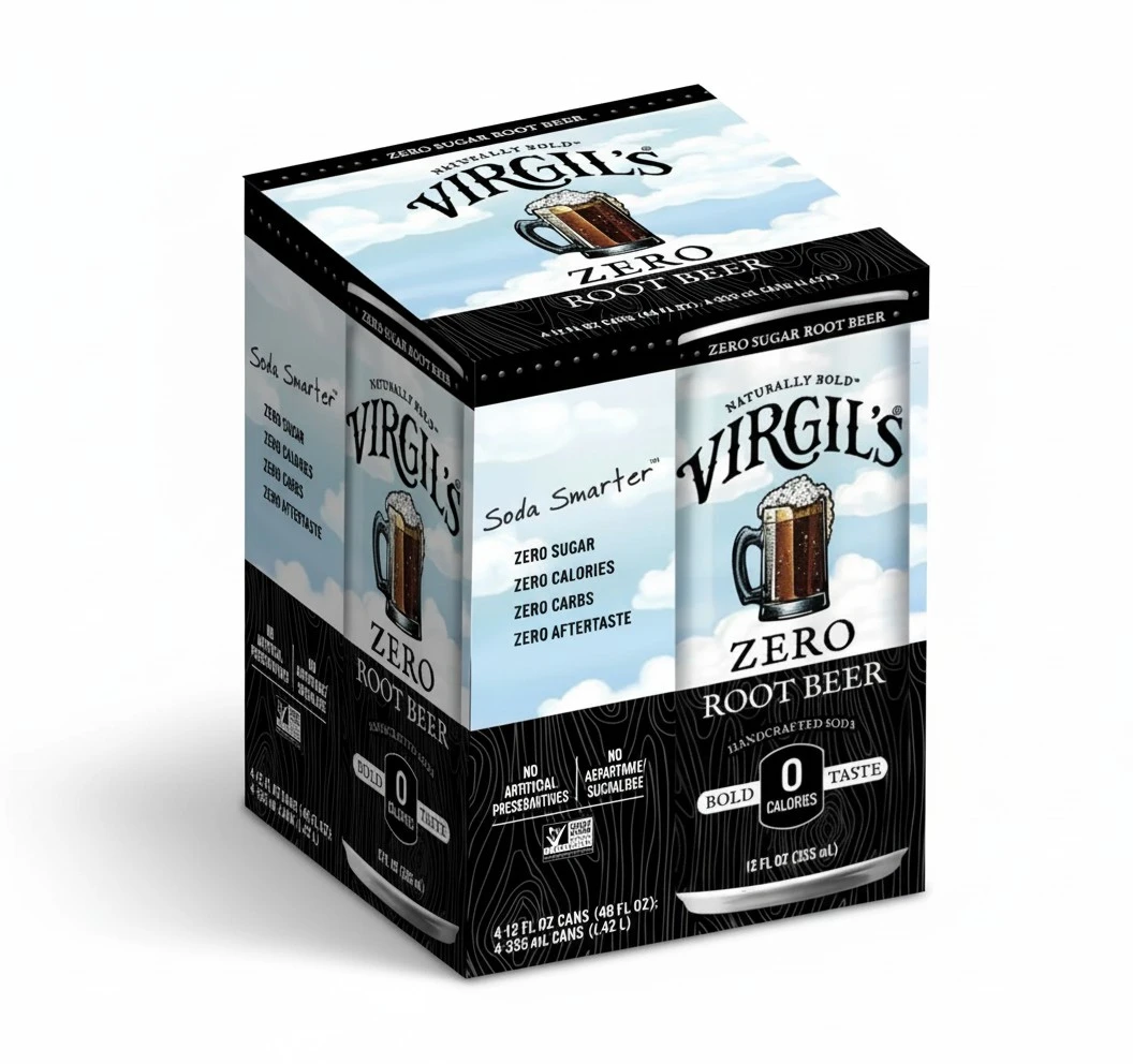 Virgil's Zero Sugar Root Beer, 4 Pack, Cans