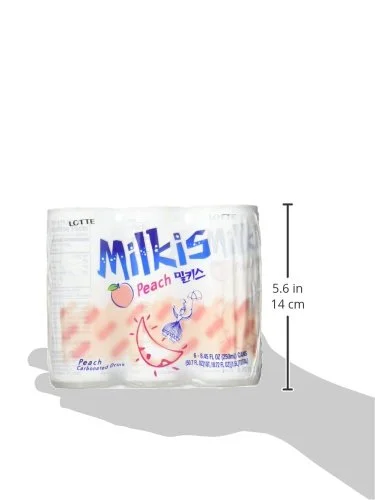 LOTTE Milkis Soda Beverage, Peach, 8.45 Fl Oz (Pack of 6)