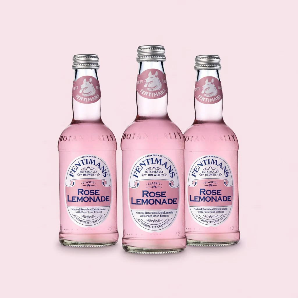 Fentimans Sparkling Rose Lemonade - Sparkling Pink Lemonade with Natural Ingredients & Pure Rose Extract, Mixer, Craft Soda, Botanically Brewed Lemonade - 9.3 Fl Oz (Pack of 3)