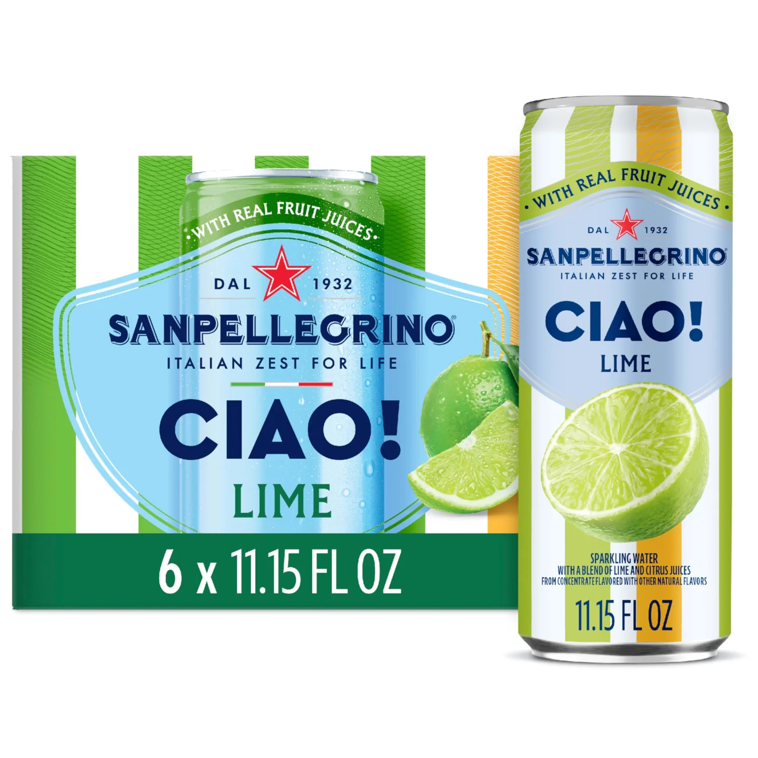 San Pellegrino Lime Ciao Sparkling Water 6 Pack