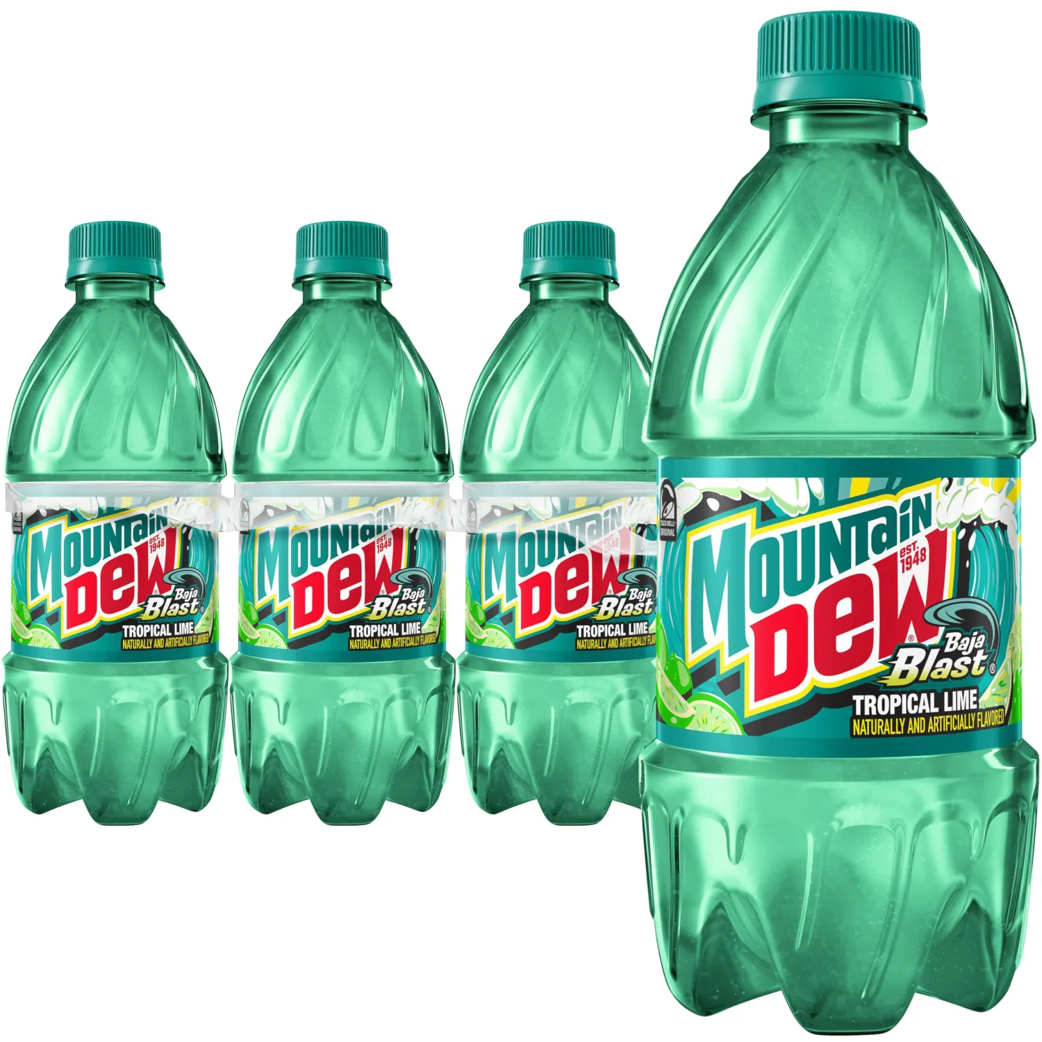 Mountain Dew Baja Blast Soda, 16.9oz Bottles, 6 pack