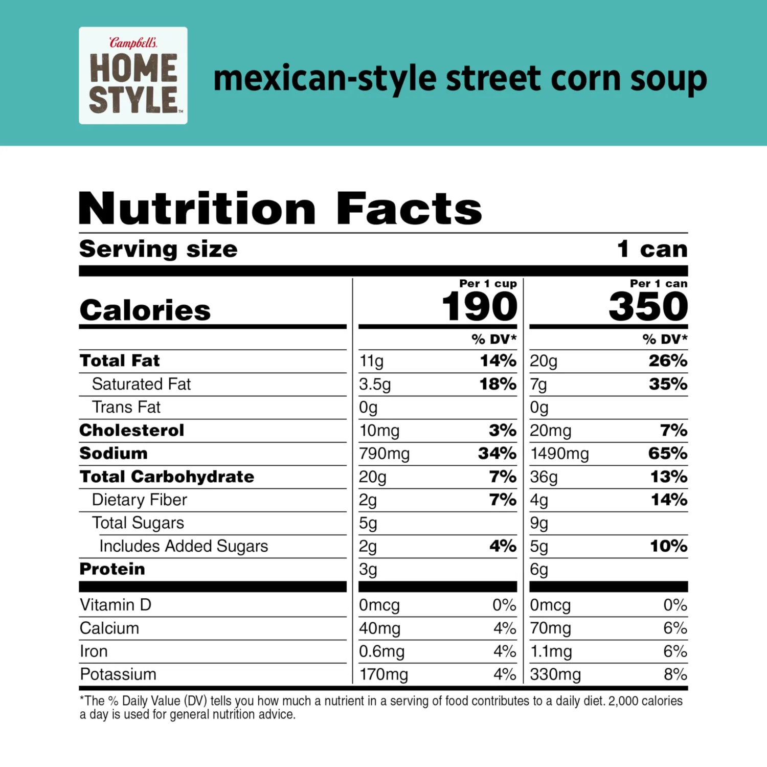 Campbell’s Homestyle Mexican Style Street Corn Soup, 16.3 oz Can