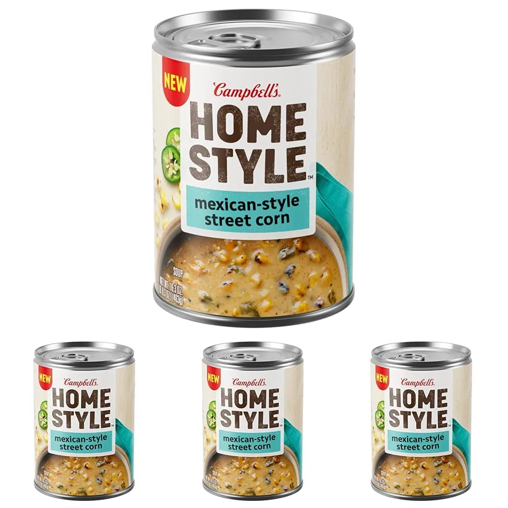 Campbell’s Homestyle Mexican Style Street Corn Soup, 16.3 oz Can (Pack of 4)