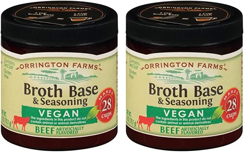 Orrington Farms Flavored Broth Base and Seasoning, Vegan Beef, 6 Ounce (Pack of 2)