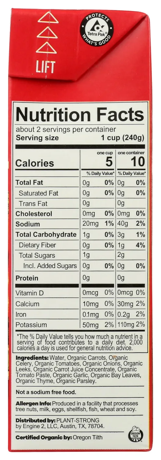 PlantStrong Organic Slow-Simmered Vegetable Broth, 16.9 FZ