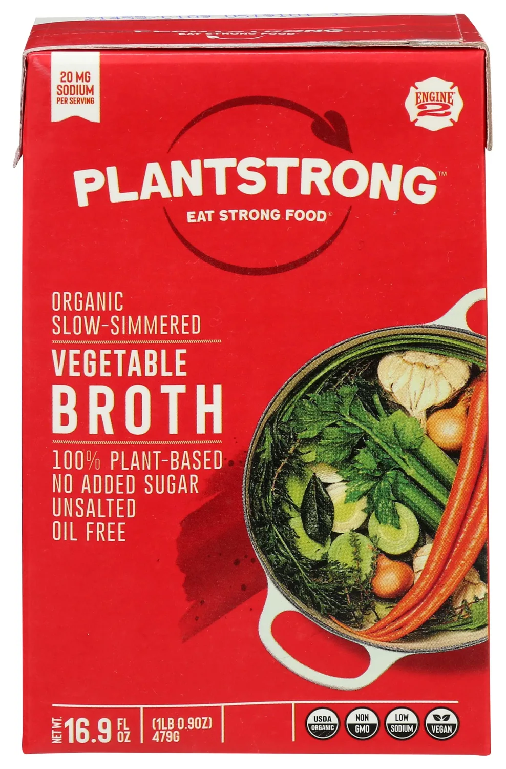 PlantStrong Organic Slow-Simmered Vegetable Broth, 16.9 FZ