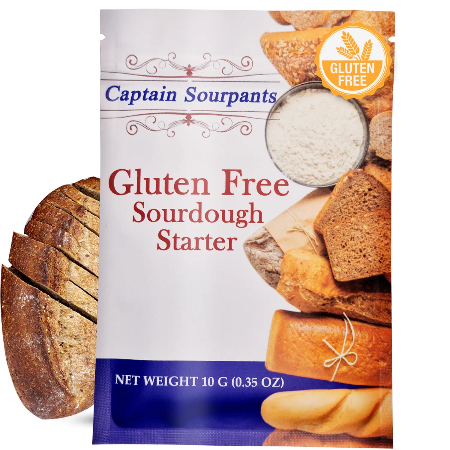 Gluten Free Sourdough Starter - 100+ Year Old Dehydrated Heirloom Style Sourdough Starter for Sourdough Bread, Pizza, Buns, Pancakes, Muffins | Easy to Use | Beginner Friendly
