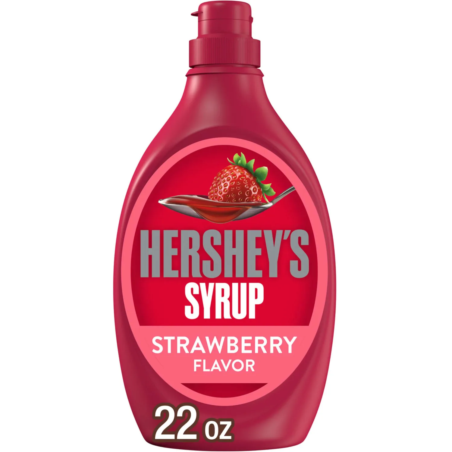 HERSHEY'S Strawberry Flavored Syrup Bottle, 22 oz