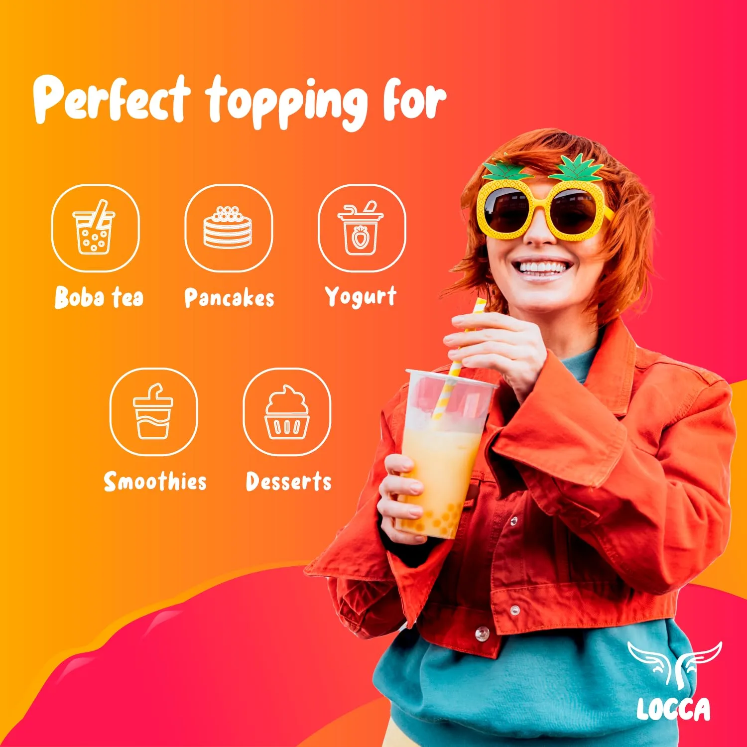 Premium Mango Popping Boba Pearls | Popping Boba Pearls for Boba Tea Kit (1 Pack x 17oz)