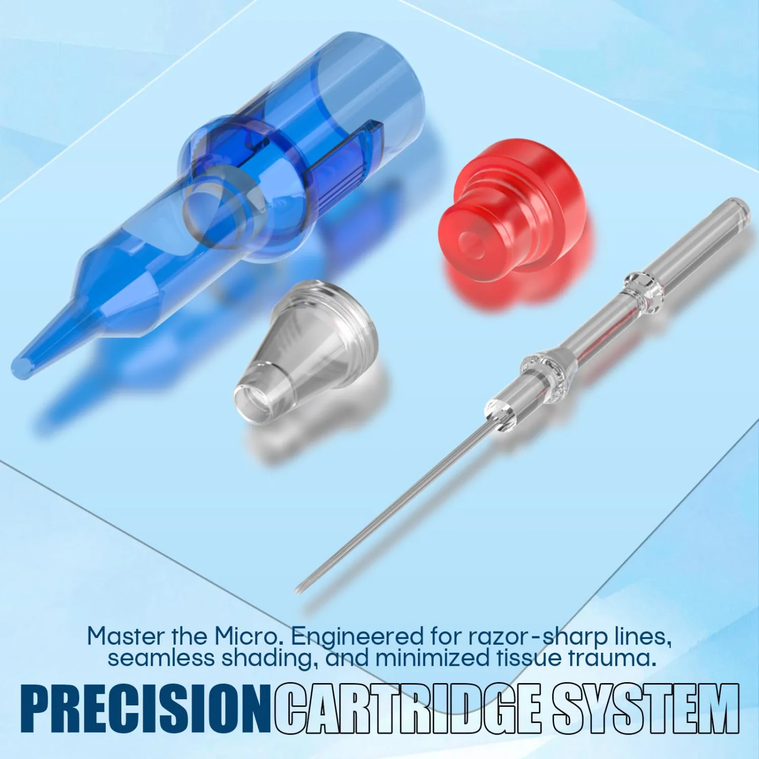 POSEIDON Tattoo Cartridges Needles 20PCS Tattoo Needles with Membrane Safety Cartridges Disposable # 12 Standard Round Shader Tattoo Needle for Tattoo Pen(1207RS)