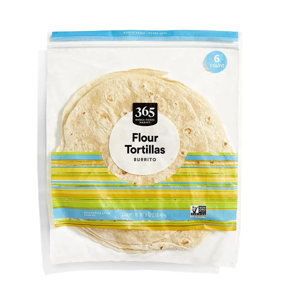365 Everyday Value Organic Flour Tortillas Burrito Size, 16 Oz (Frozen)