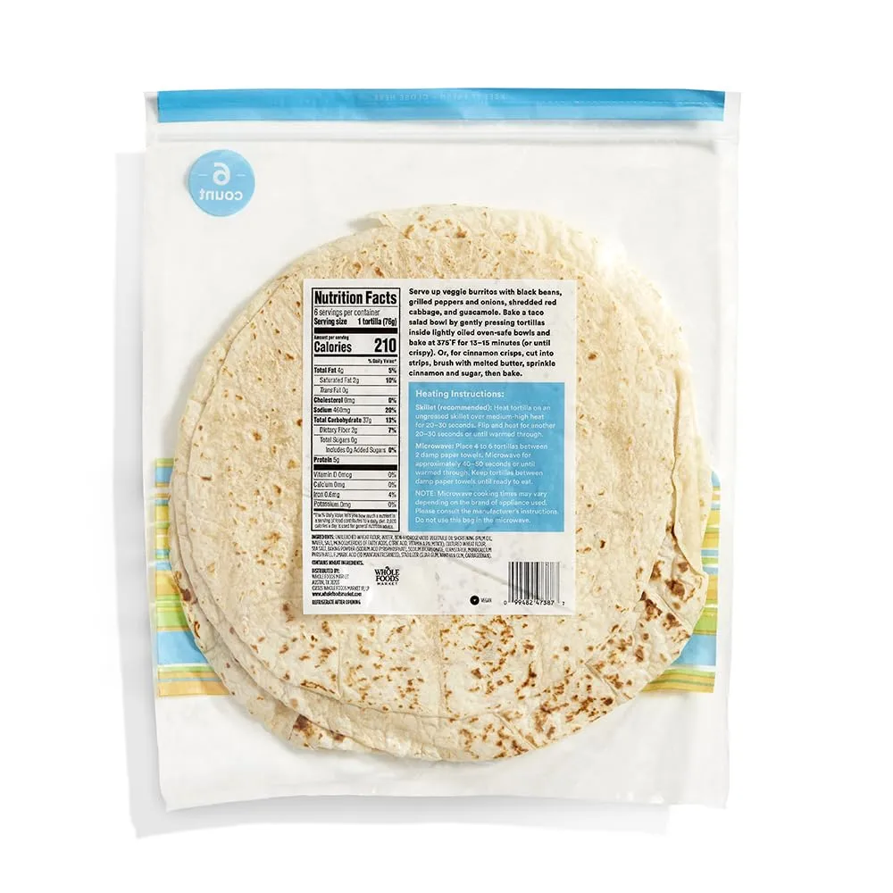 365 Everyday Value Organic Flour Tortillas Burrito Size, 16 Oz (Frozen)