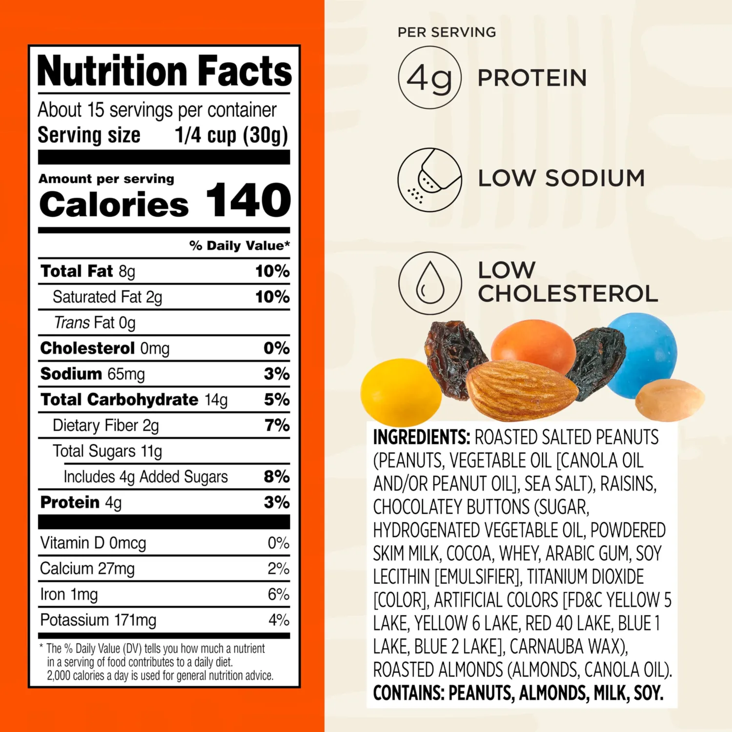 Snak Club Energizer Trail Mix with Roasted Salted Peanuts, Raisins, Chocolatey Candies, Roasted Almonds, Gluten-Free and Kosher Snack, 16 oz Resealable Bag