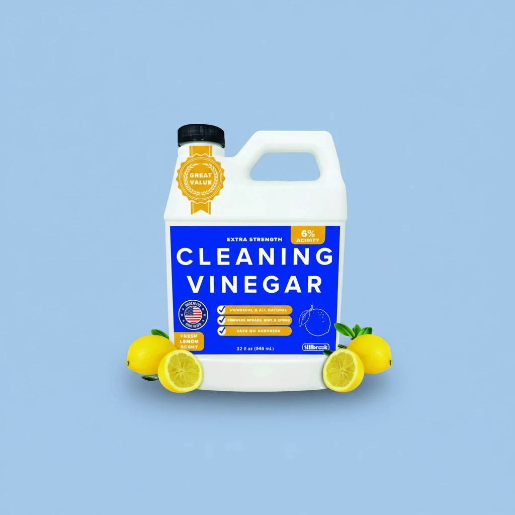 Cleaning Vinegar - Extra Strength 6% Acidity Vinegar for Cleaning Purpose - 32 oz Fresh Lemon Concentrated Cleaning Vinegar for Home, Kitchen, Floors & More - Safe, All-Natural & Non-Toxic