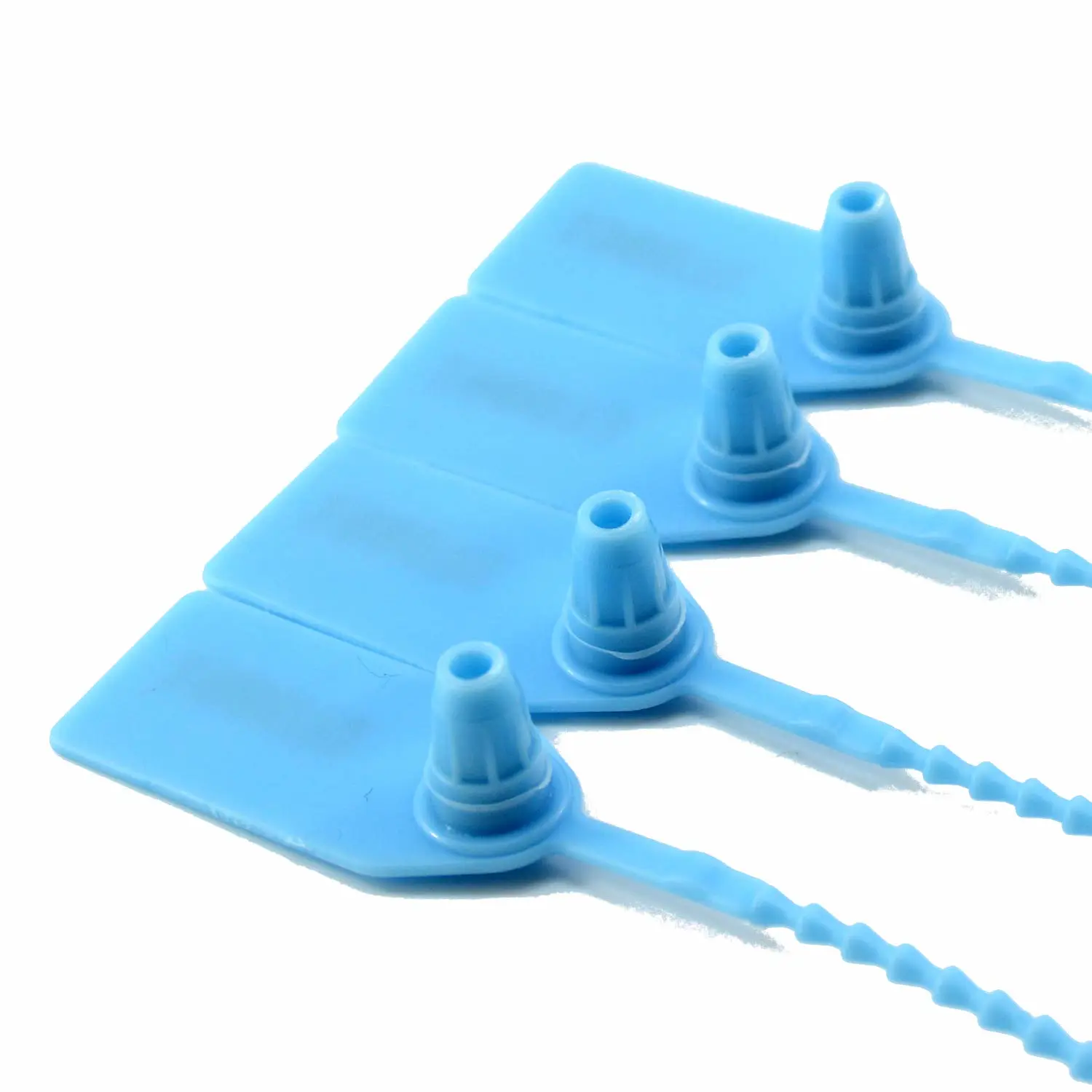 100 Numbered Plastic Tamper Seals Self Locking Security Tags Zip Ties Label for Fire Extinguisher 250mm (Light Blue)