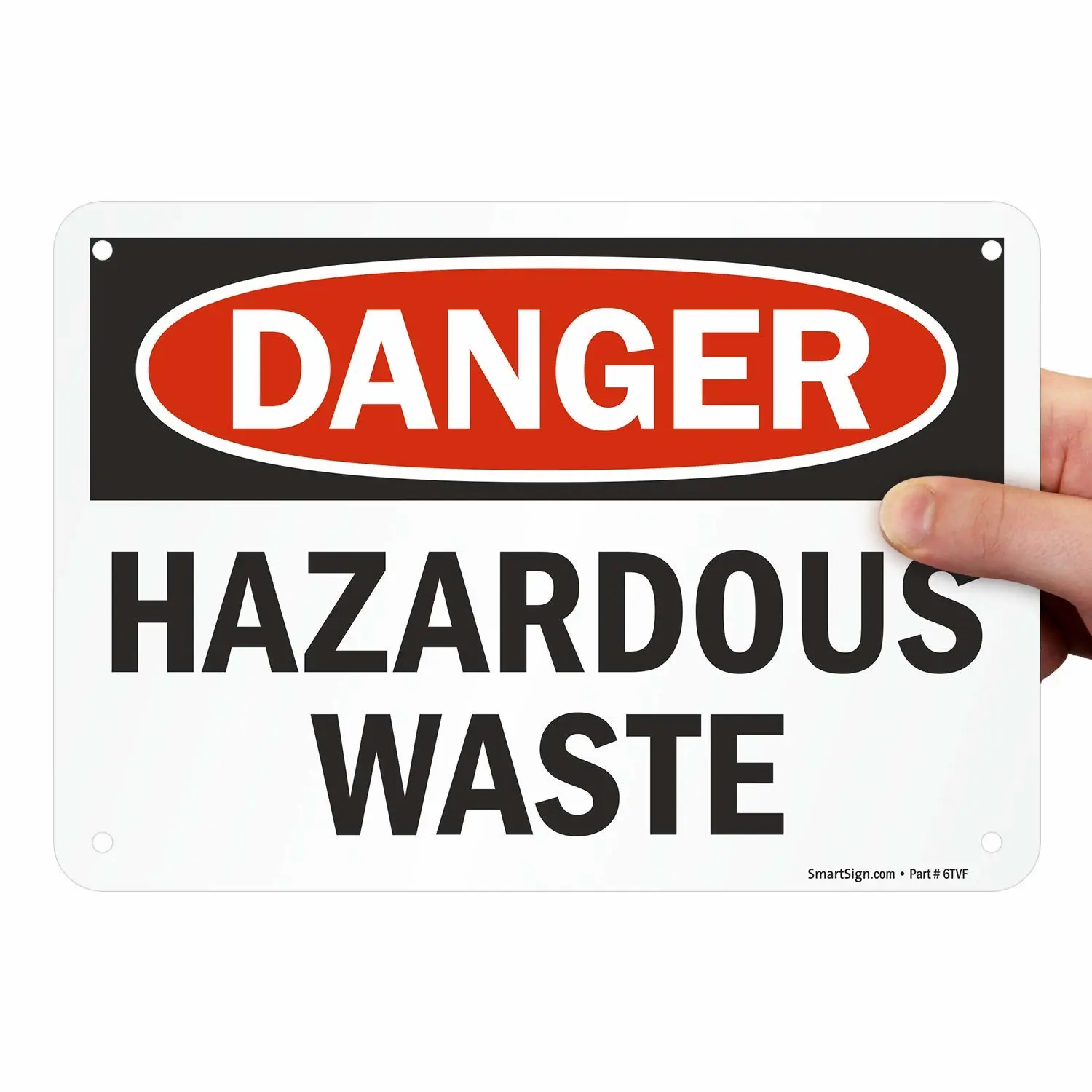SmartSign "Danger - Hazardous Waste" Sign | 7" x 10" Aluminum