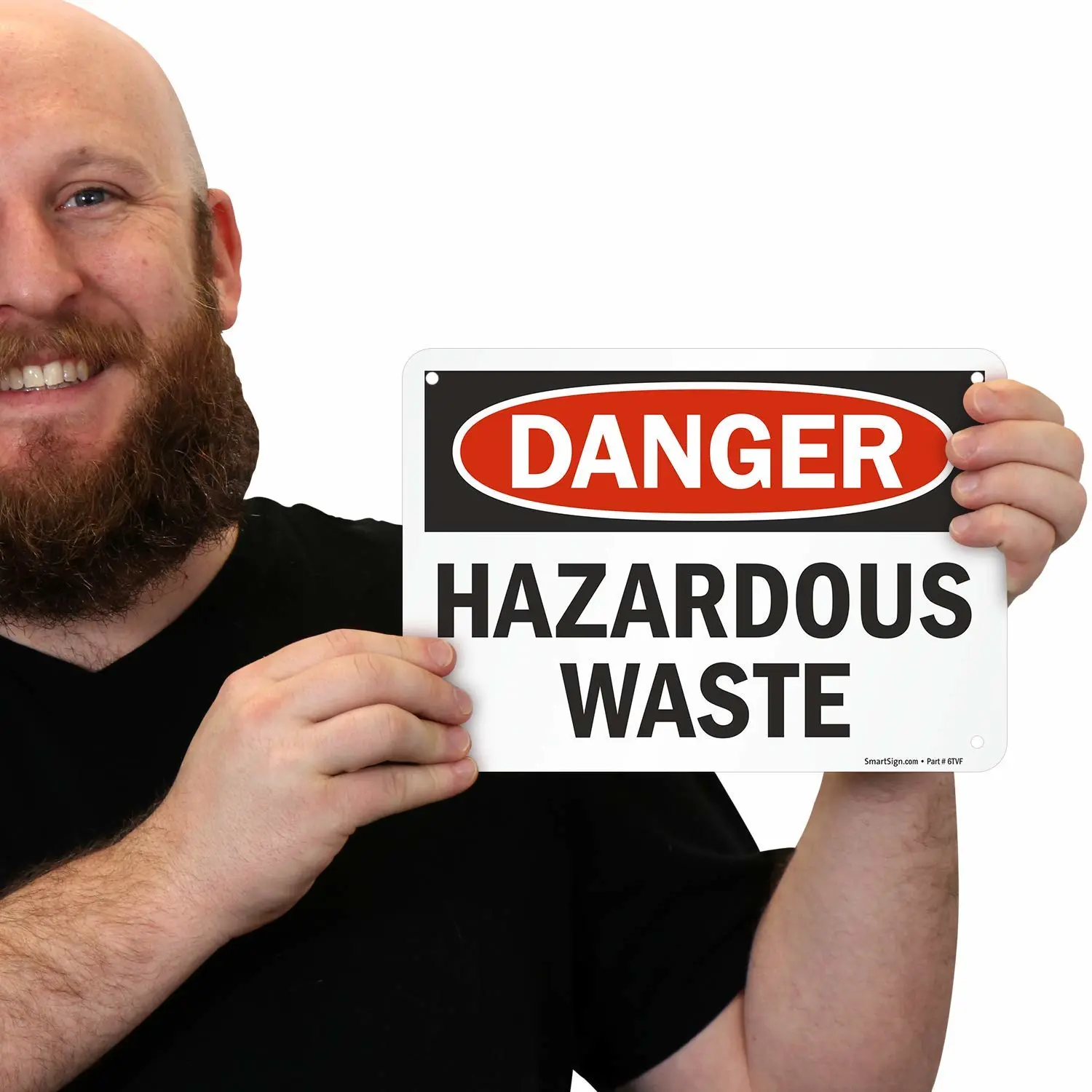 SmartSign "Danger - Hazardous Waste" Sign | 7" x 10" Aluminum