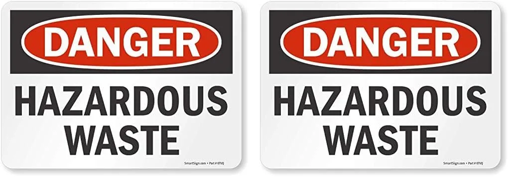 SmartSign - S-0518-EU-10 "Danger - Hazardous Waste" Label | 7" x 10" Laminated Vinyl (Pack of 2)