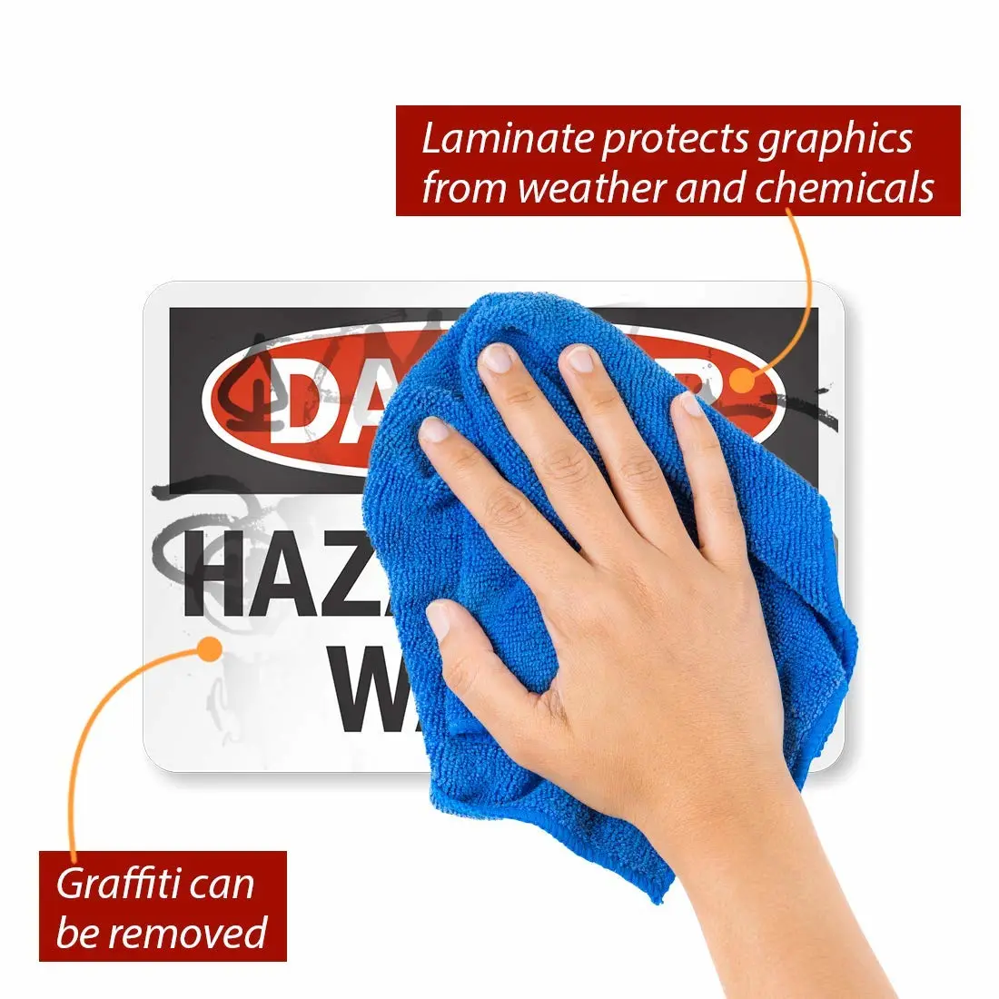 SmartSign - S-0518-EU-10 "Danger - Hazardous Waste" Label | 7" x 10" Laminated Vinyl (Pack of 2)