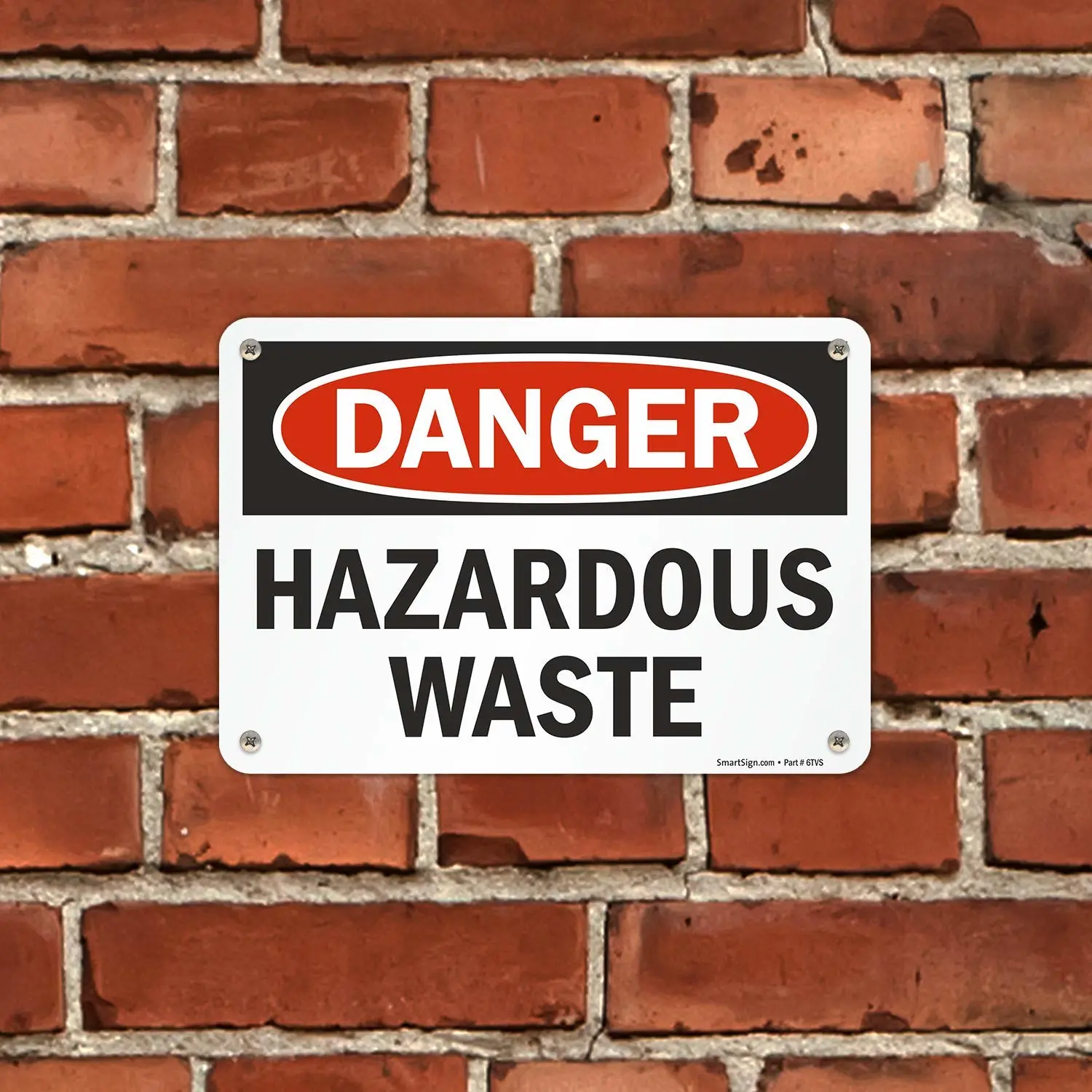 SmartSign "Danger - Hazardous Waste" Sign | 7" x 10" Plastic