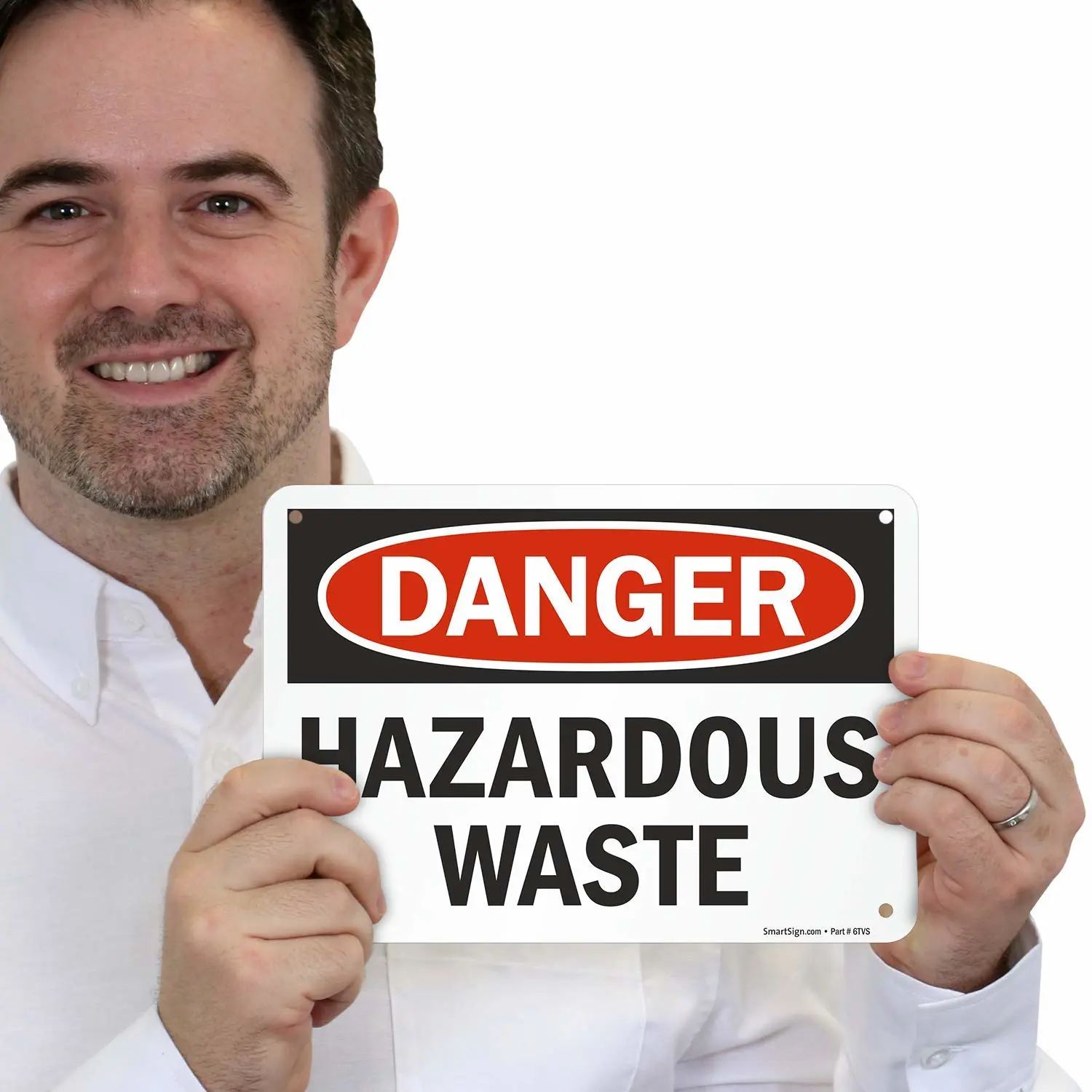 SmartSign "Danger - Hazardous Waste" Sign | 7" x 10" Plastic