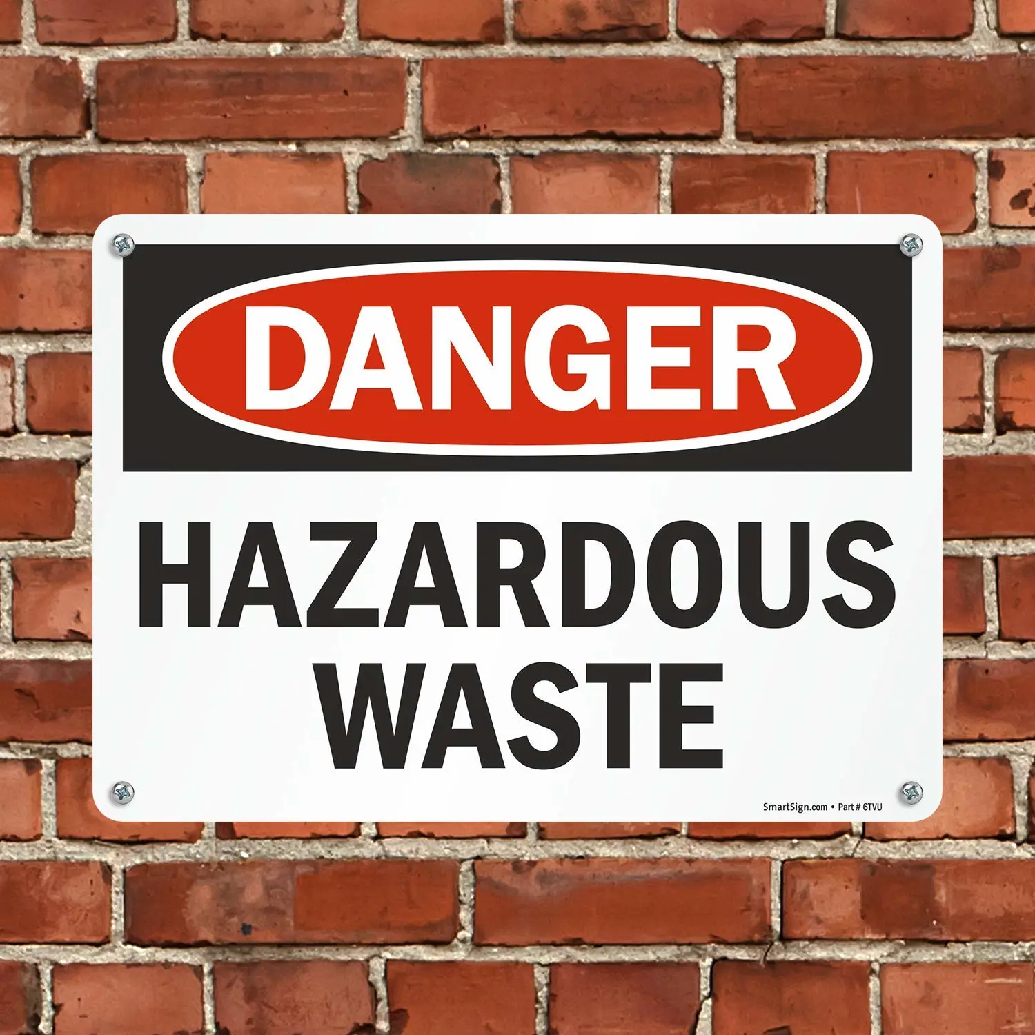 SmartSign "Danger - Hazardous Waste" Sign | 10" x 14" Plastic