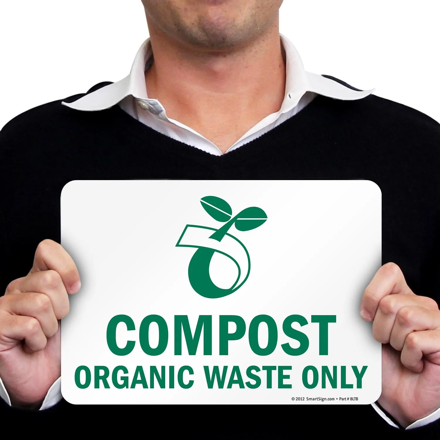 SmartSign - S-9071-EU-10 "Compost Organic Waste Only" Recycle Label | 7" x 10" Laminated Vinyl 7" x 10" Vinyl Label