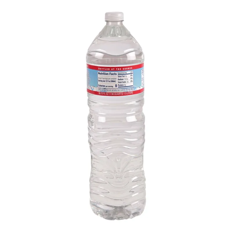Crystal Geyser Natural Alpine Spring Water, Drinking Water Bottled at the Source, 1.5L Bottles, Case of 12