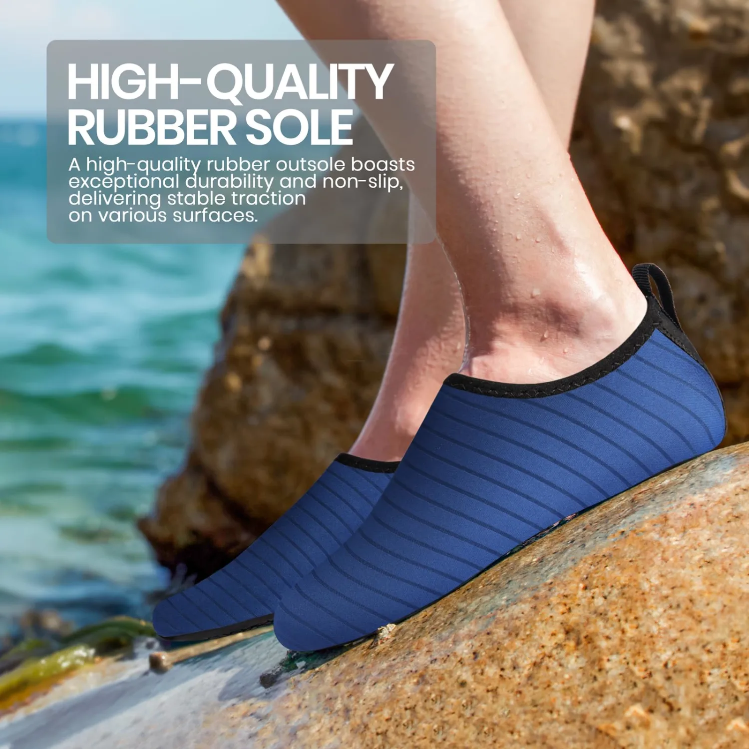 SEEKWAY Water Shoes Women Men Adult Quick-Dry Aqua Socks Barefoot Non Slip for Beach Swim River Pool Lake surf Black SK002(U)