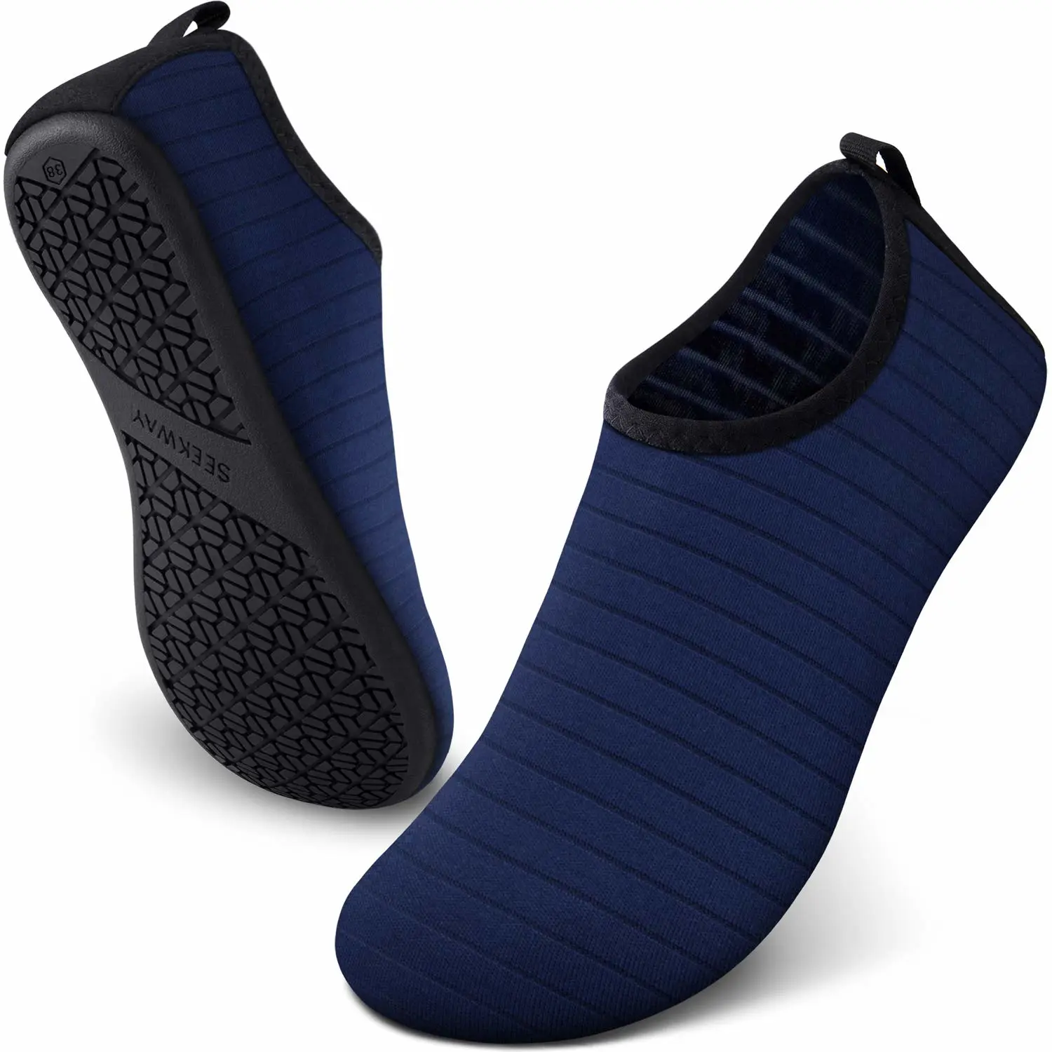 SEEKWAY Water Shoes Women Men Adult Quick-Dry Aqua Socks Barefoot Non Slip for Beach Swim River Pool Lake surf Black SK002(U)