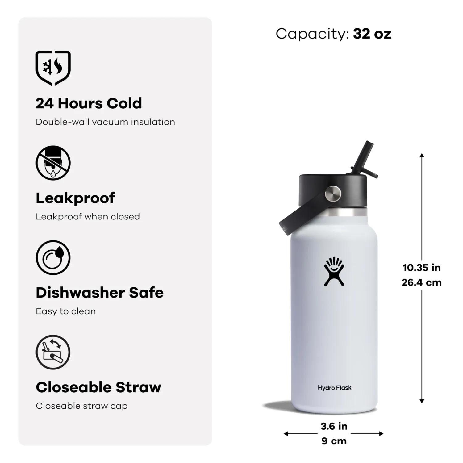 32 Oz Wide Mouth Flex Straw Cap Moonshadow