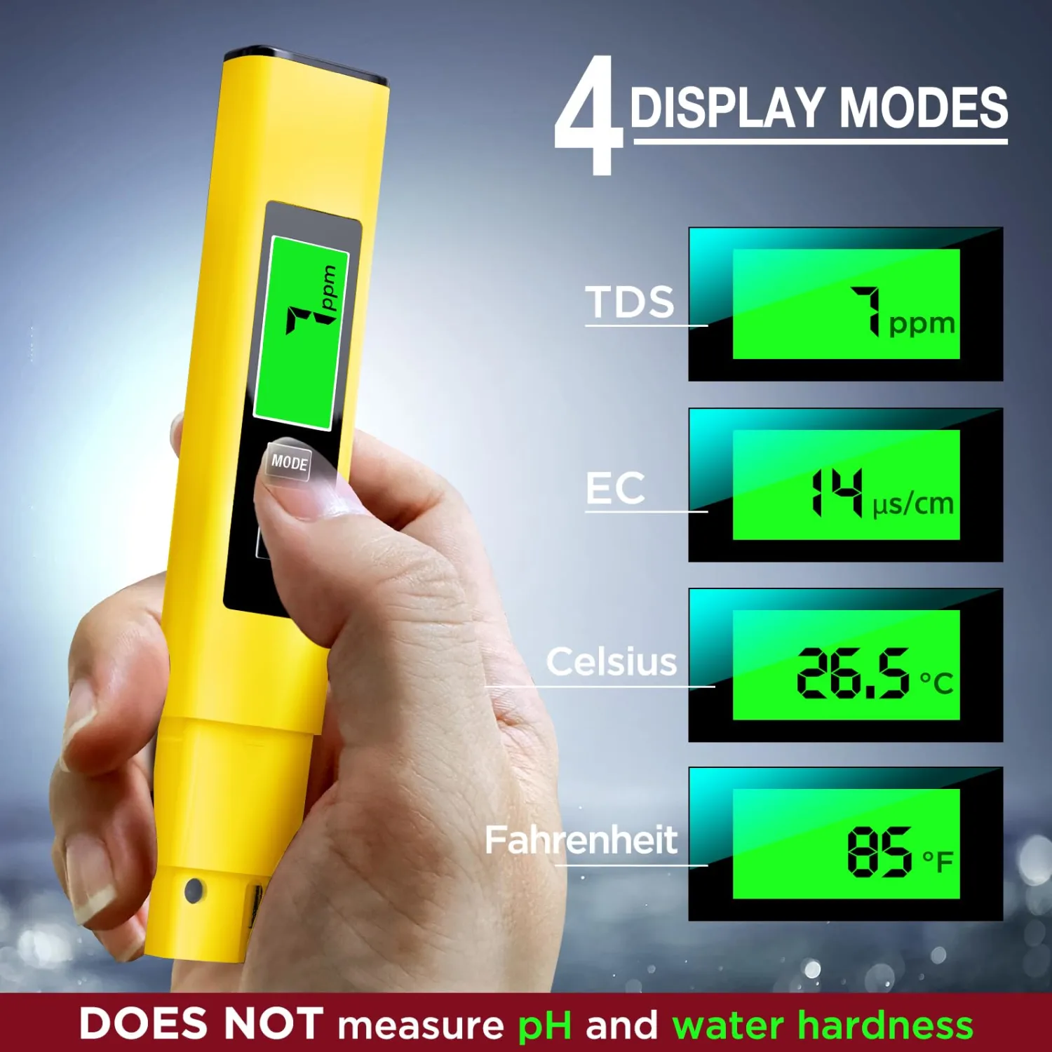 2024 All-New 4 in 1 Tds Meter Digital Water Tester - Accurate and Reliable TDS EC & Temp(°C,°F) Meter - 0-9990ppm - Professional Testing for Drinking Water, RO/DI System, Aquariums etc