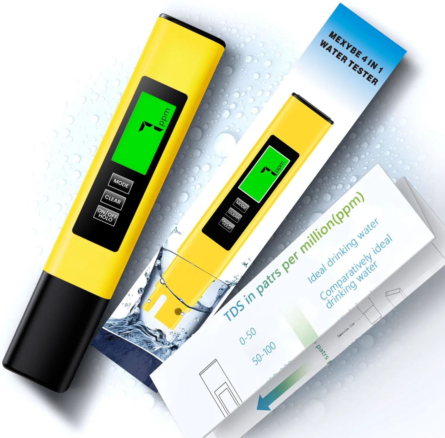 2024 All-New 4 in 1 Tds Meter Digital Water Tester - Accurate and Reliable TDS EC & Temp(°C,°F) Meter - 0-9990ppm - Professional Testing for Drinking Water, RO/DI System, Aquariums etc