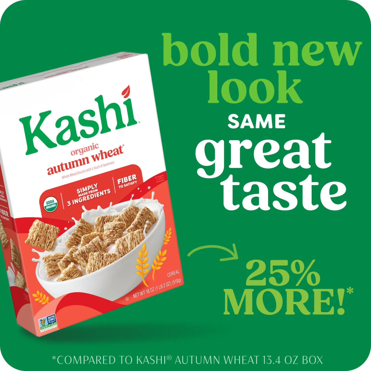 Kashi Breakfast Cereal, Organic, Whole Grain, Autumn Wheat, 18oz Box (1 Box)